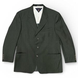 Vintage Tommy Hilfiger Sport Coat Blazer Sz 44R Green button Union Made in USA